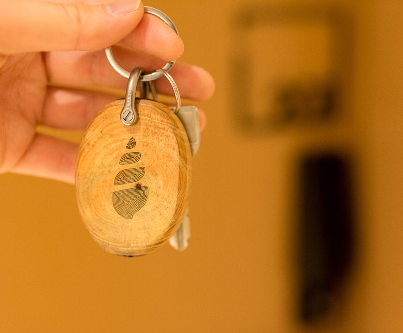 流木で作ったキーリング